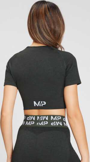 MP  MP Dámské Curve Crop Tričko s Krátkým Rukávem – Tmavý Vínový List - XL