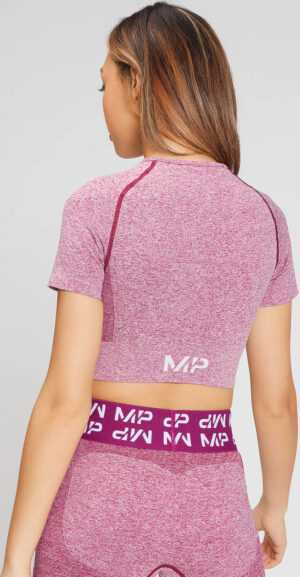 MP  MP Dámské Curve Crop Tričko s Krátkým Rukávem – Tmavě Růžové - XL