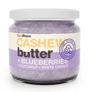Cashew Butter ochucené - GymBeam 340 g Strawberry+Coconut+White Choco